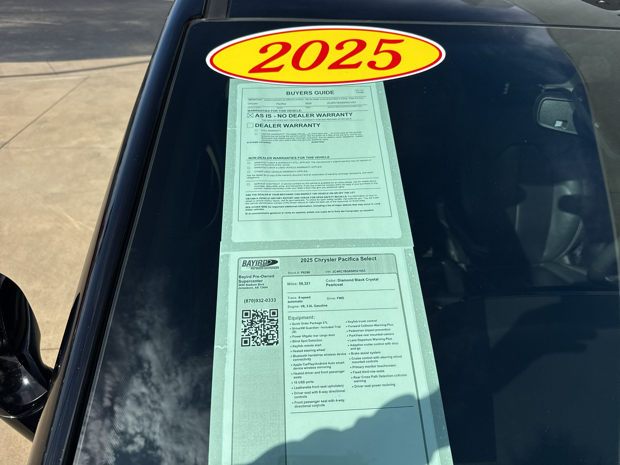 Used 2025 Chrysler Pacifica Select FWD image 9