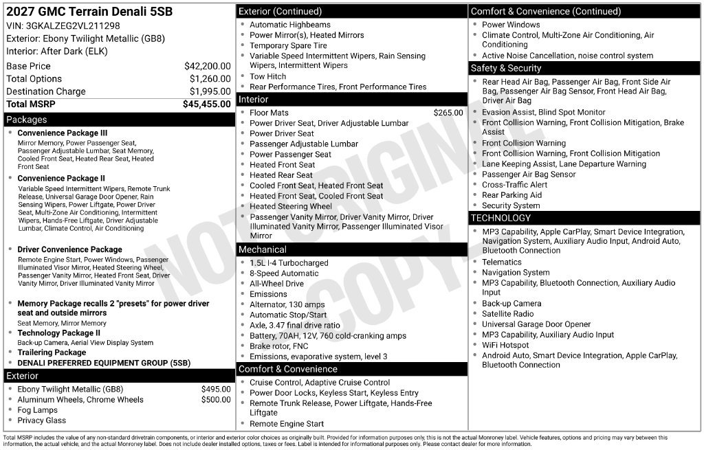 New 2027 GMC Terrain Denali AWD/4WD image 46