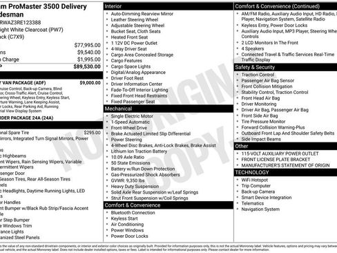 New 2024 RAM ProMaster 3500 w/ Delivery Van Package FWD image 5