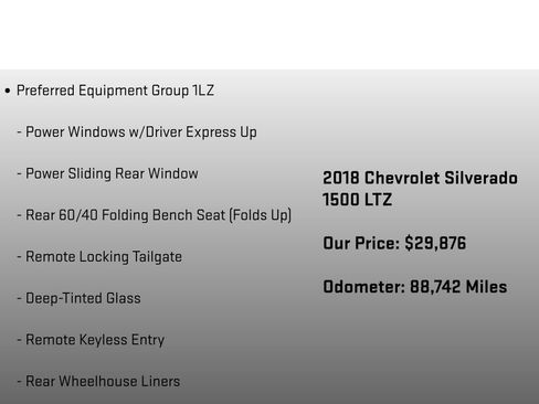 Used 2018 Chevrolet Silverado 1500 LTZ w/ Sport Package RWD image 6