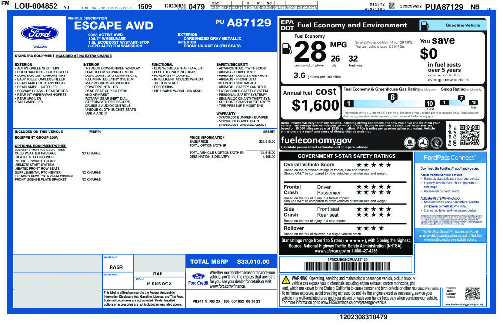 Certified 2023 Ford Escape Active AWD/4WD image 24