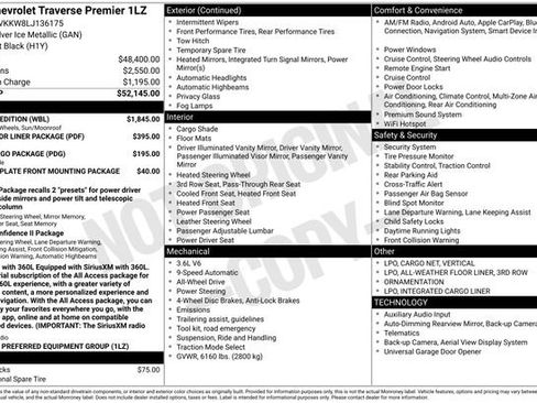 Used 2020 Chevrolet Traverse Premier w/ Redline Edition AWD/4WD image 12