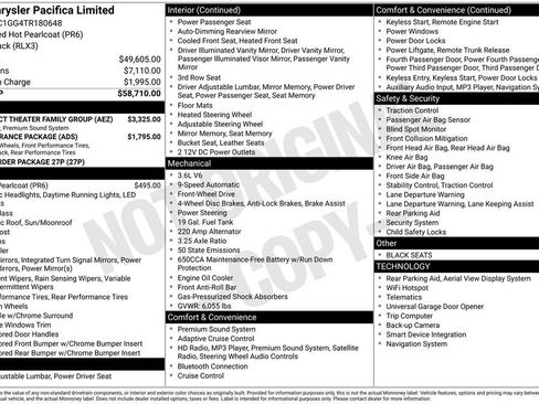 New 2026 Chrysler Pacifica Limited w/ Uconnect Theater Family Group FWD image 31