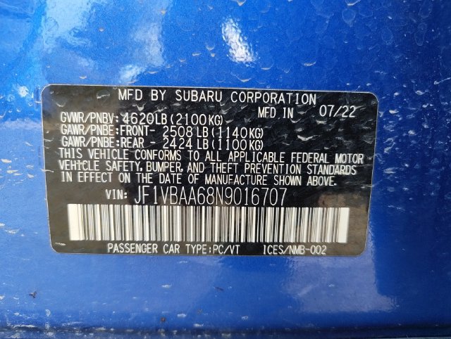Used 2022 Subaru WRX AWD/4WD image 9