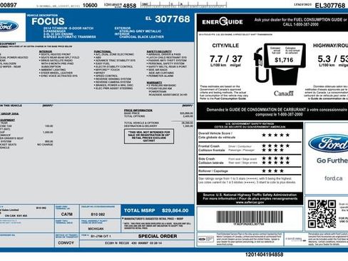 Used 2014 Ford Focus Titanium w/ Luxury Package FWD image 5