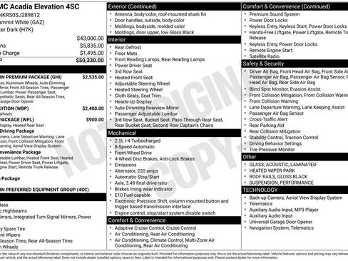 New 2025 GMC Acadia Elevation w/ Elevation Premium Package FWD image 25
