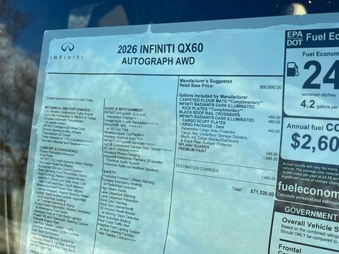 New 2026 INFINITI QX60 Autograph w/ Dark Cargo Package image 36