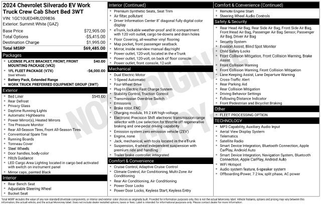 Used 2024 Chevrolet Silverado EV W/T AWD/4WD image 2