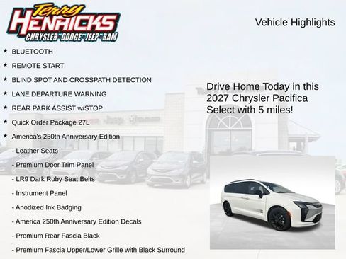 New 2027 Chrysler Pacifica Select FWD image 4