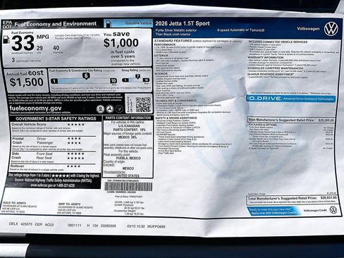 New 2026 Volkswagen Jetta Sport image 18