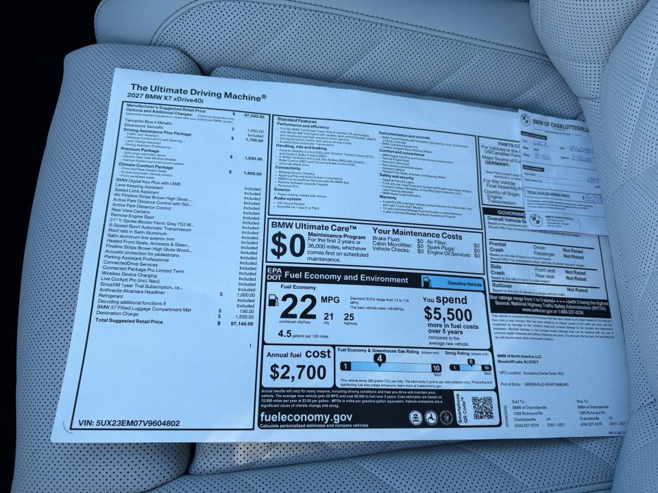 New 2027 BMW X7 xDrive40i AWD/4WD image 33