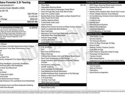 Used 2016 Subaru Forester 2.5i Touring w/ Eyesight & Navigation System image 9