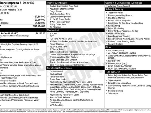Certified 2024 Subaru Impreza RS w/ Popular Package #3 image 7
