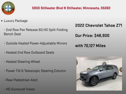 Used 2022 Chevrolet Tahoe Z71 w/ Luxury Package image 25