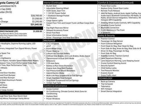 Used 2025 Toyota Camry LE w/ Convenience Package FWD image 7