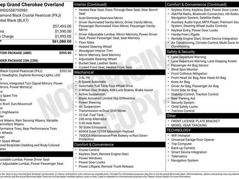 New 2025 Jeep Grand Cherokee Overland w/ Trailer Tow Package AWD/4WD image 4