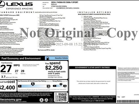Certified 2024 Lexus RX 500h F Sport w/ Convenience Package AWD/4WD image 27