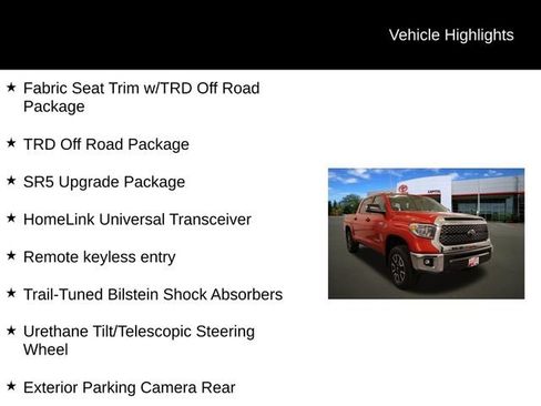 Used 2018 Toyota Tundra SR5 w/ TRD Off Road Package AWD/4WD image 3