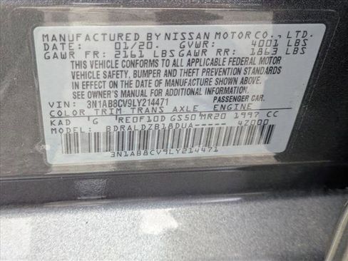 Certified 2020 Nissan Sentra SV FWD image 17