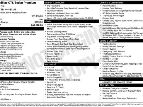 Used 2017 Cadillac CTS Premium Luxury image 1