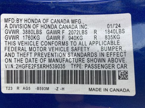 Certified 2024 Honda Civic Sport image 41