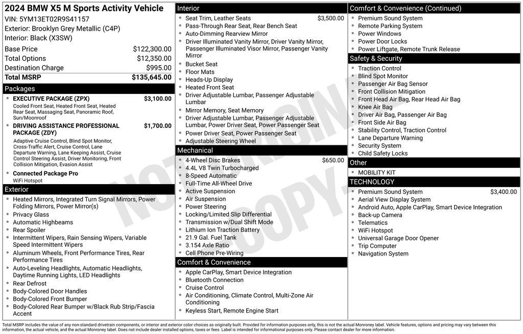 Used 2024 BMW X5 M Competition w/ Executive Package AWD/4WD image 2