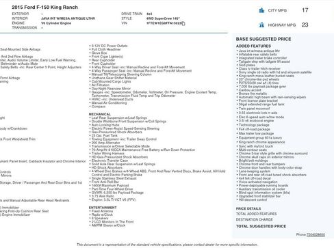 Used 2015 Ford F150 King Ranch w/ Equipment Group 601A Luxury image 2