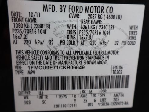 Used 2012 Ford Escape Limited AWD/4WD image 44