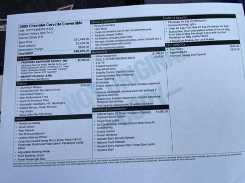 Used 2005 Chevrolet Corvette Convertible w/ Preferred Equipment Group RWD image 75