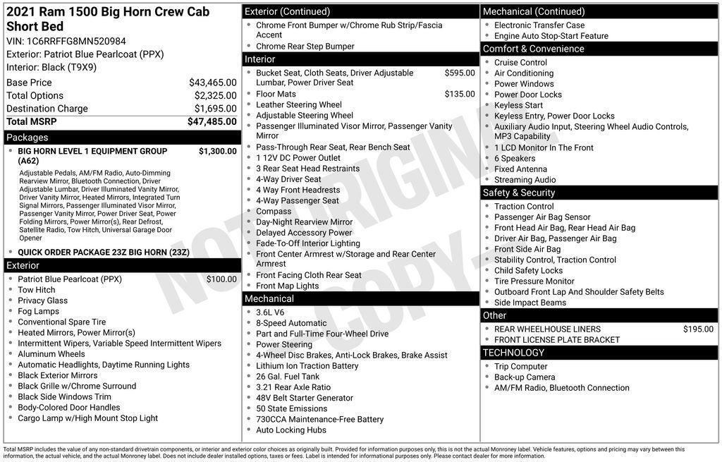 Used 2021 RAM 1500 Big Horn AWD/4WD image 36