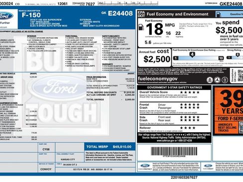 Used 2016 Ford F150 XLT w/ Equipment Group 302A Luxury image 34