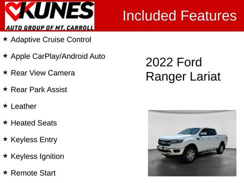 Used 2022 Ford Ranger Lariat w/ Equipment Group 501A High AWD/4WD image 3