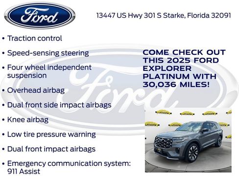 Certified 2025 Ford Explorer Platinum w/ LUX Leather Package AWD/4WD image 32