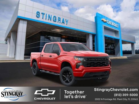 New 2026 Chevrolet Silverado 1500 Custom w/ Turbomax Blackout Package RWD image 1