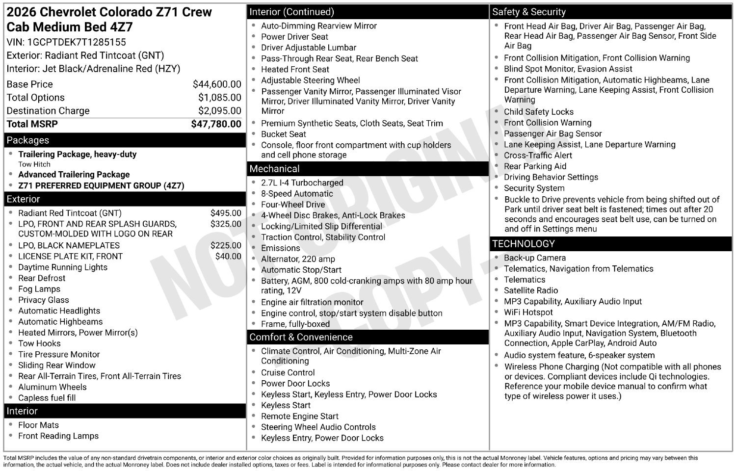 New 2026 Chevrolet Colorado Z71 AWD/4WD image 14