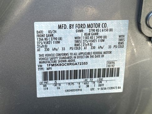 Certified 2024 Ford Explorer ST w/ Equipment Group 401A image 31