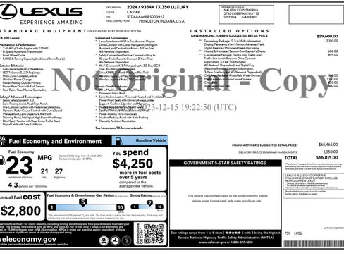 Used 2024 Lexus TX 350 FWD w/ Technology Package image 56