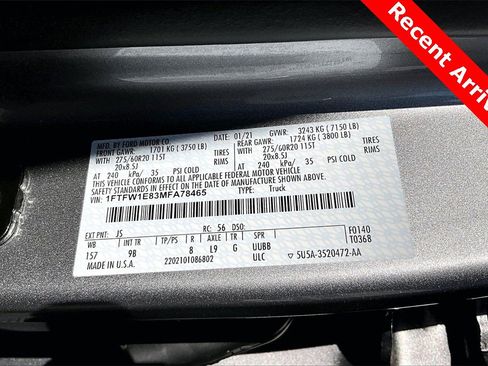 Used 2021 Ford F150 Platinum w/ Equipment Group 701A High image 9