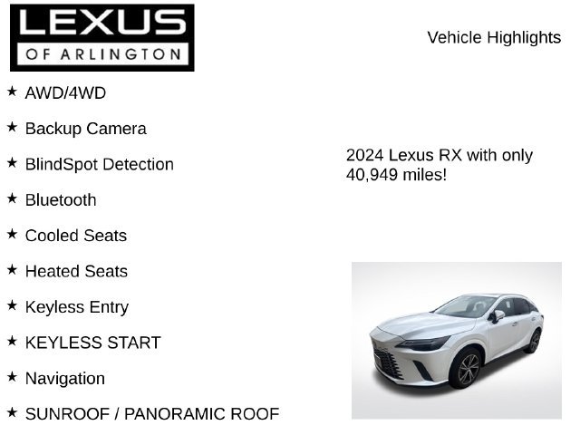 Used 2024 Lexus RX 350 Premium w/ Convenience Package AWD/4WD image 8