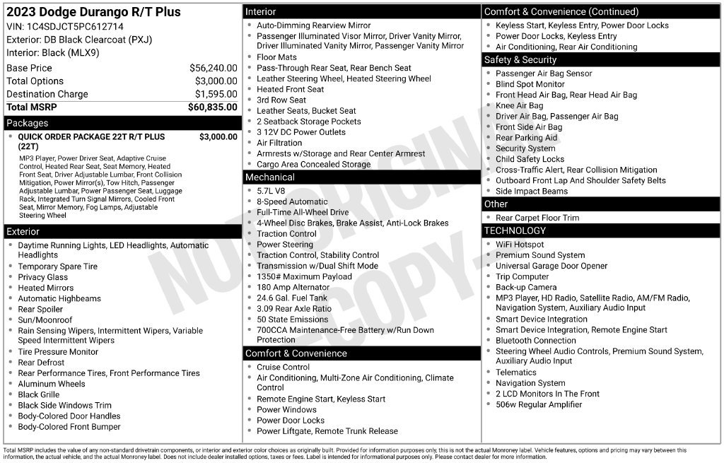 Used 2023 Dodge Durango R/T AWD/4WD image 3