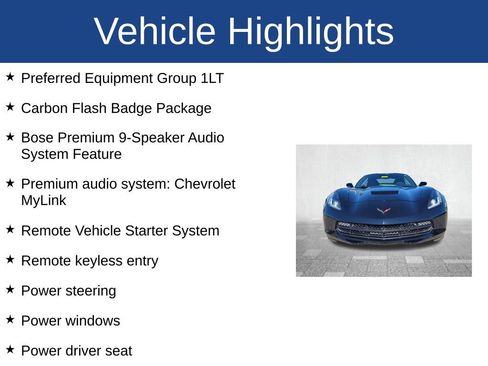 Used 2016 Chevrolet Corvette Stingray Coupe w/ Carbon Flash Badge Package image 3