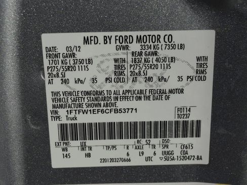 Used 2012 Ford F150 Lariat w/ Lariat Chrome Pkg image 26