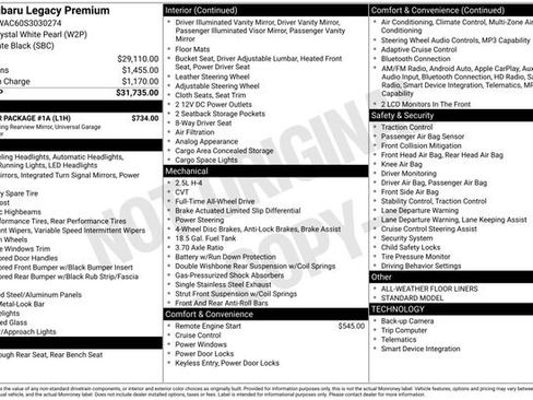 Used 2025 Subaru Legacy Premium w/ Popular Package #1A AWD/4WD image 5