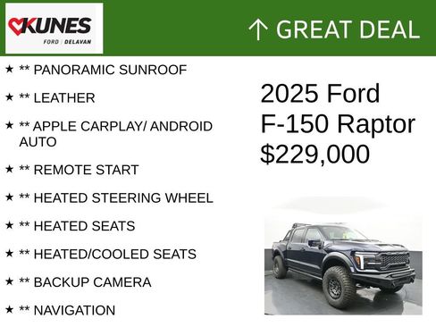 Used 2025 Ford F150 Raptor w/ Equipment Group 803A Raptor R image 2