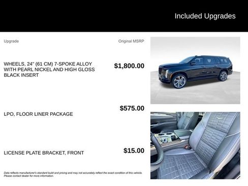 Certified 2025 Cadillac Escalade ESV Sport Platinum w/ LPO, Floor Liner Package AWD/4WD image 5