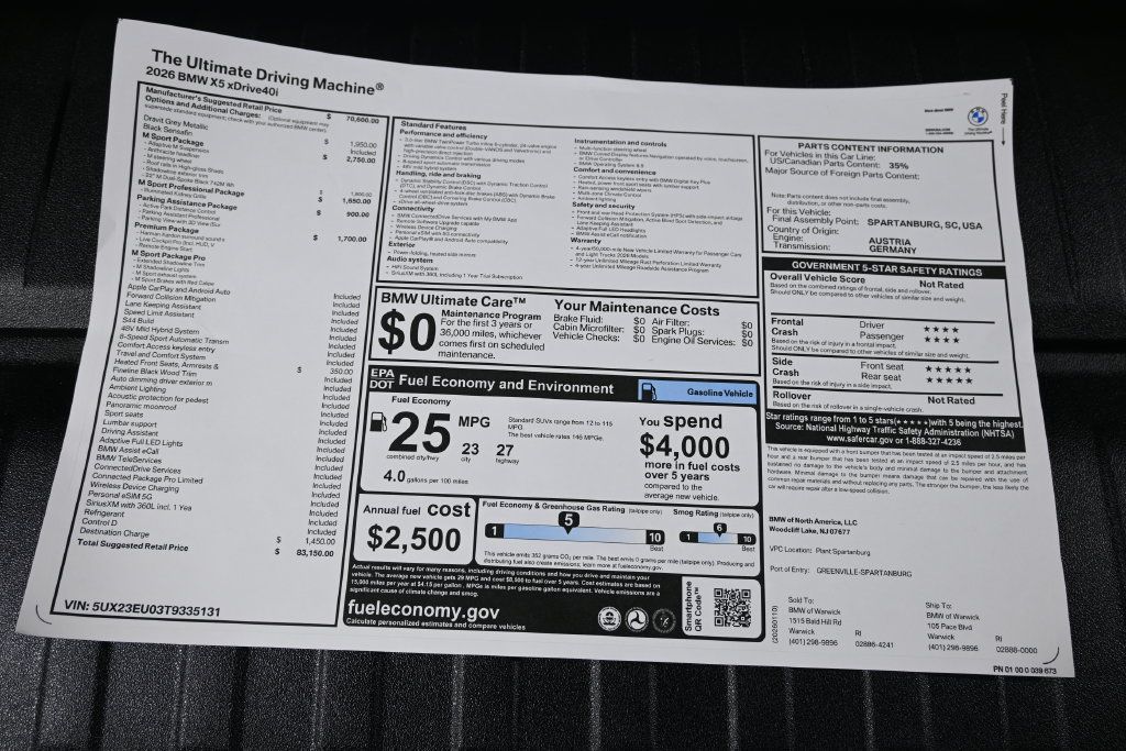 Used 2026 BMW X5 xDrive40i w/ M Sport Package AWD/4WD image 36