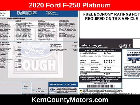 Used 2020 Ford F250 Platinum w/ FX4 Off-Road Package AWD/4WD image 1