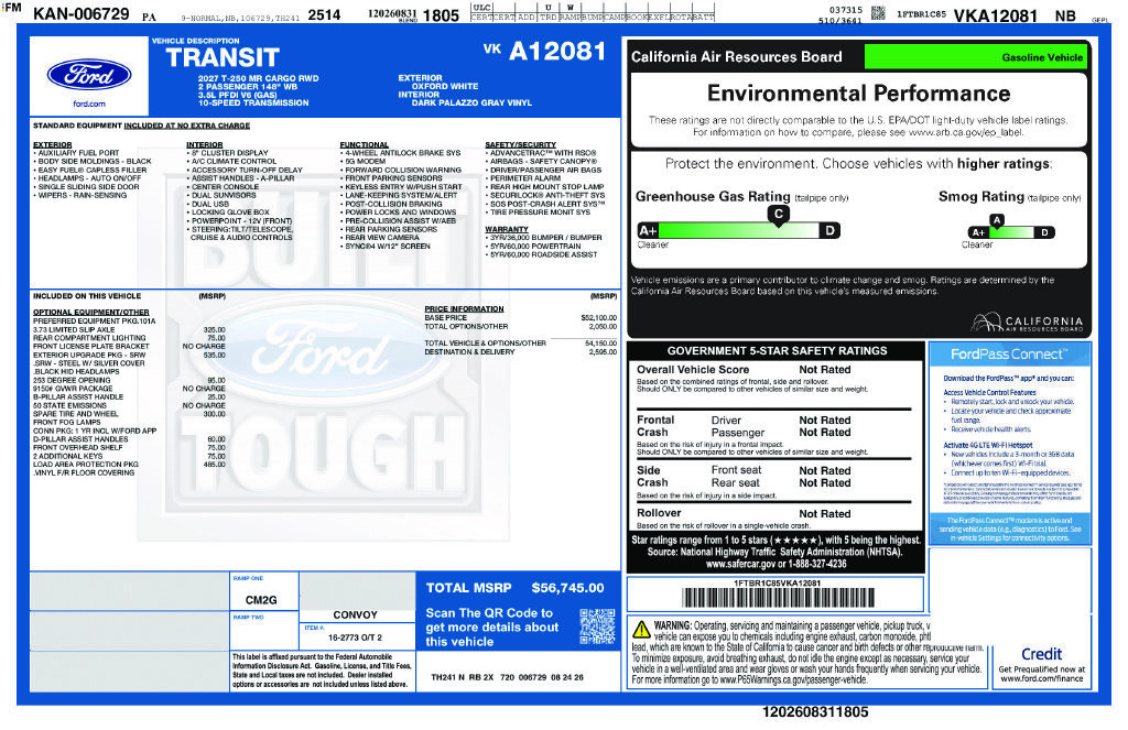 New 2027 Ford Transit 250 148 Medium Roof w/ Exterior Upgrade Package RWD image 5