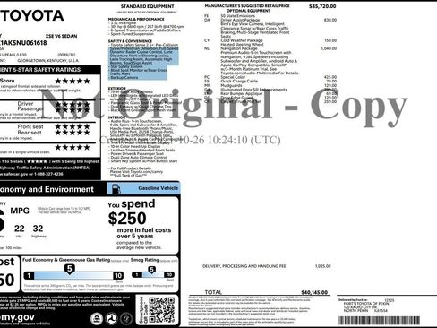 Used 2022 Toyota Camry XSE w/ Navigation Package FWD image 38