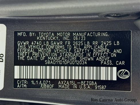 Certified 2023 Lexus ES 250 w/ Premium Package image 35